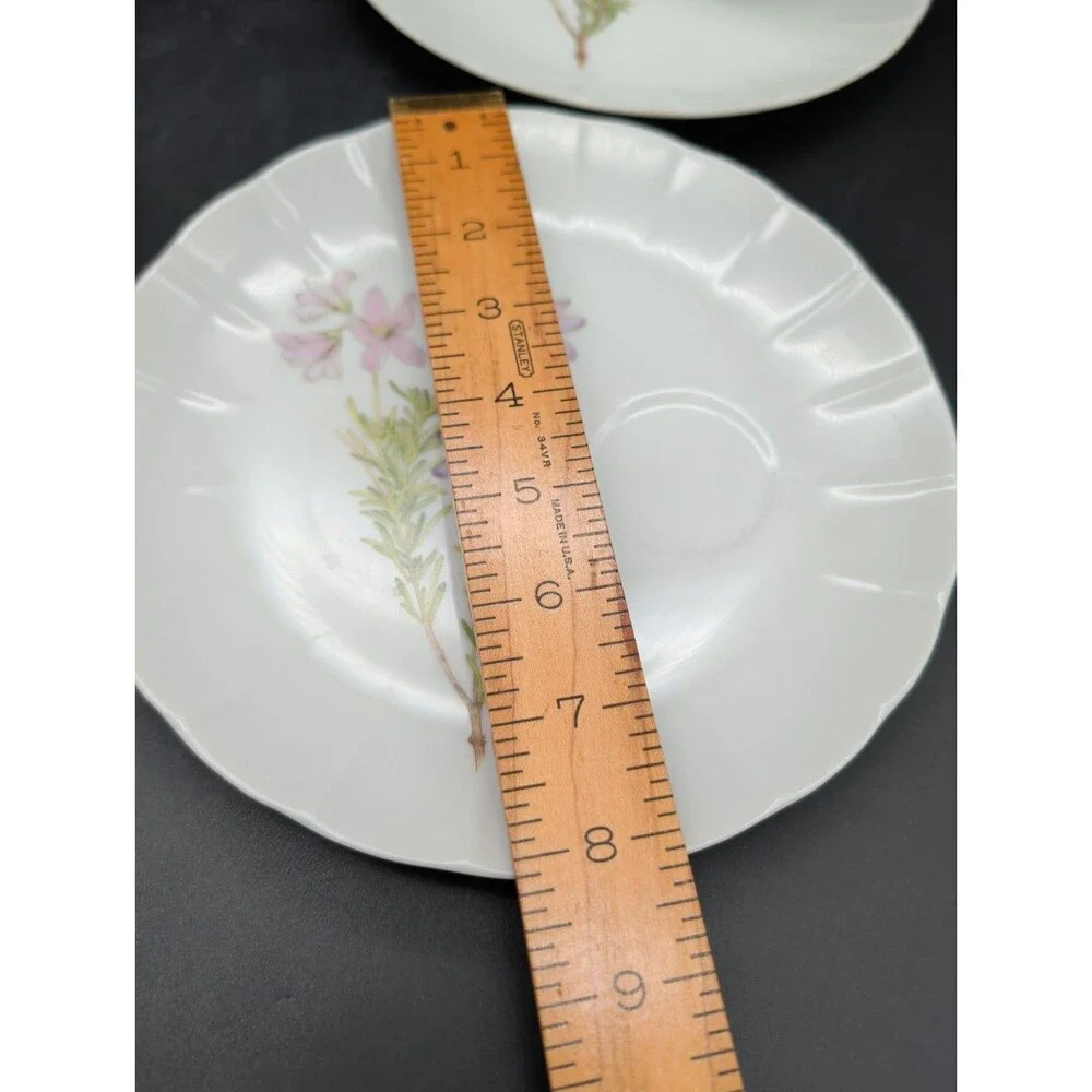 Toscany Collection Lima Luncheon Plate With Mug 8 Piece Pink Lavender Floral
